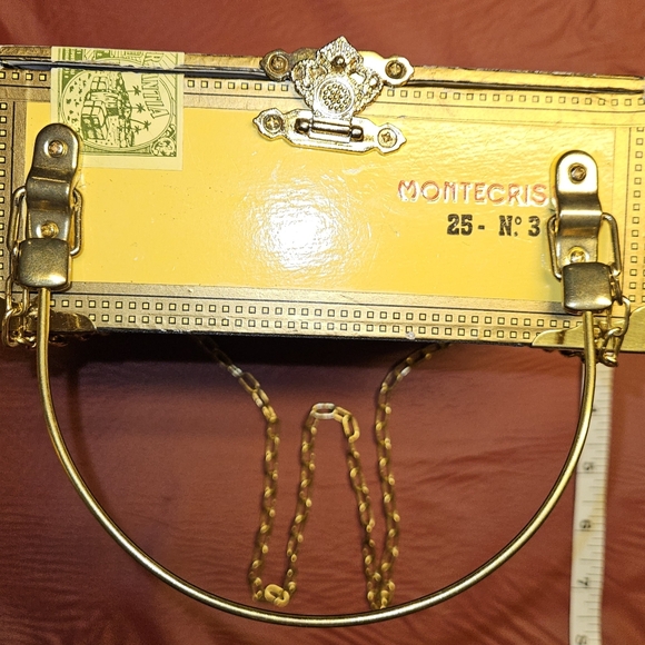 Cigar Box Purse w/GoldTone Chain/Hoop Churchill Downs/MonteCristo  Vtg E.U.C - Picture 3 of 7